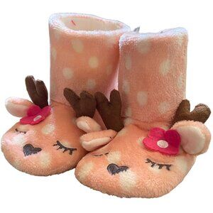 Cat & Jack Kids Deer Slipper Boots/Slippers-Pink-Size 4T/5T-NWT